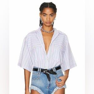Marant Etoile Purple Stripe Shirt NWT size L